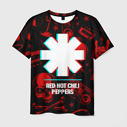 Футболка мужская Red Hot Chili Peppers rock glitch, цвет: 3D-принт