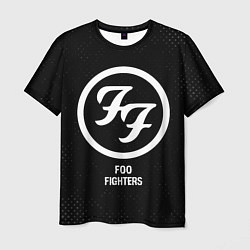 Мужская футболка Foo Fighters glitch на темном фоне