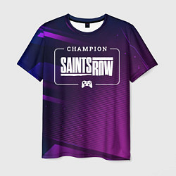 Мужская футболка Saints Row gaming champion: рамка с лого и джойсти