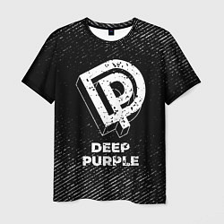 Мужская футболка Deep Purple с потертостями на темном фоне