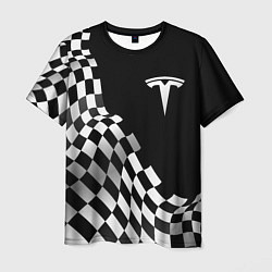 Мужская футболка Tesla racing flag