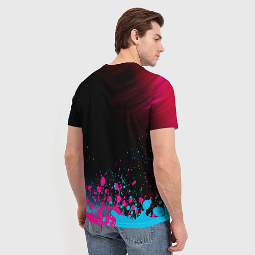 Мужская футболка Dead Space - neon gradient: символ сверху / 3D-принт – фото 4