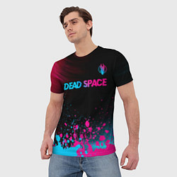 Футболка мужская Dead Space - neon gradient: символ сверху, цвет: 3D-принт — фото 2