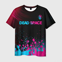 Мужская футболка Dead Space - neon gradient: символ сверху