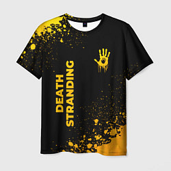 Мужская футболка Death Stranding - gold gradient: надпись, символ