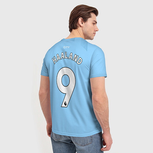 Мужская футболка Эрлинг Холанд Манчестер Сити форма 2324 домашняя / 3D-принт – фото 4