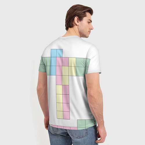 Мужская футболка Тетрис буква т падающие блоки / 3D-принт – фото 4
