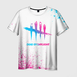 Мужская футболка Dead by Daylight neon gradient style