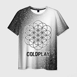 Мужская футболка Coldplay glitch на светлом фоне