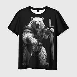 Мужская футболка Белый медведь воин