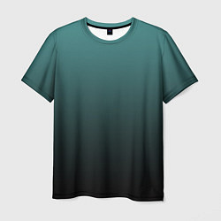 Мужская футболка Градиент зелено-черный