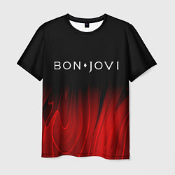 Мужская футболка Bon Jovi red plasma