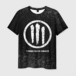 Мужская футболка Three Days Grace с потертостями на темном фоне