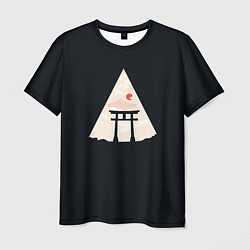 Мужская футболка Японские ворота Тории в горах