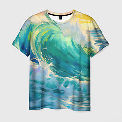 Мужская футболка Нарисованные волны моря