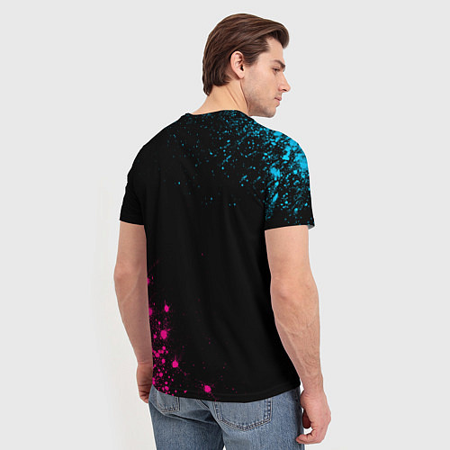 Мужская футболка Darling in the FranXX - neon gradient: надпись, си / 3D-принт – фото 4