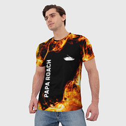 Футболка мужская Papa Roach и пылающий огонь, цвет: 3D-принт — фото 2