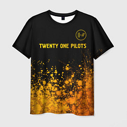 Мужская футболка Twenty One Pilots - gold gradient: символ сверху