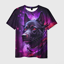 Футболка мужская Собака космос, цвет: 3D-принт