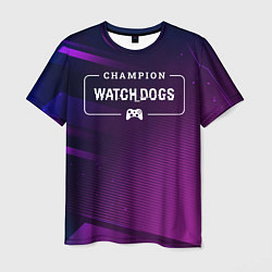 Мужская футболка Watch Dogs gaming champion: рамка с лого и джойсти