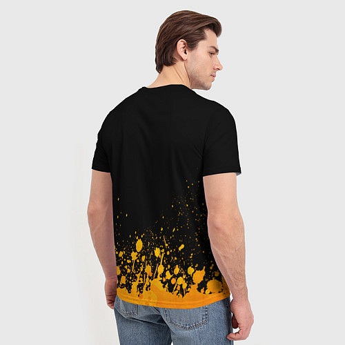 Мужская футболка Sally Face - gold gradient: символ сверху / 3D-принт – фото 4