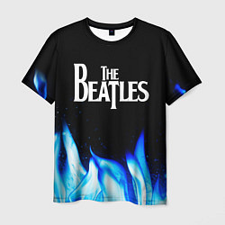 Футболка мужская The Beatles blue fire, цвет: 3D-принт