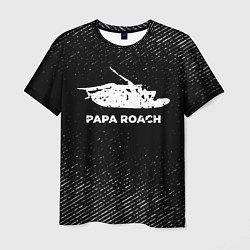 Мужская футболка Papa Roach с потертостями на темном фоне