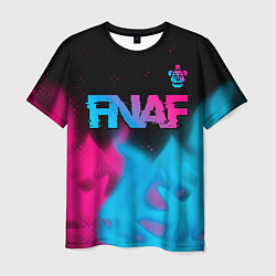 Мужская футболка FNAF - neon gradient: символ сверху