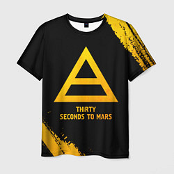 Мужская футболка Thirty Seconds to Mars - gold gradient