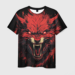 Мужская футболка Red wolf
