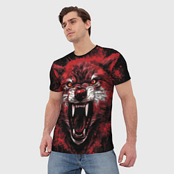 Футболка мужская Red wolf, цвет: 3D-принт — фото 2