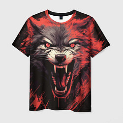 Мужская футболка Злой волк