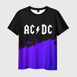 Мужская футболка AC DC purple grunge