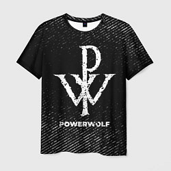 Мужская футболка Powerwolf с потертостями на темном фоне