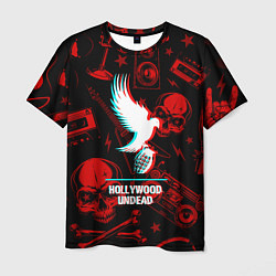 Мужская футболка Hollywood Undead rock glitch