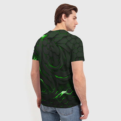 Мужская футболка Cyberpunk 2077 phantom liberty green / 3D-принт – фото 4