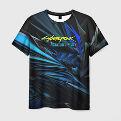 Мужская футболка Cyberpunk 2077 phantom liberty blue logo