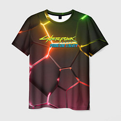 Мужская футболка Cyberpunk 2077 phantom liberty logo neon