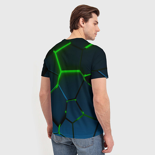 Мужская футболка Cyberpunk 2077 phantom liberty green neon / 3D-принт – фото 4
