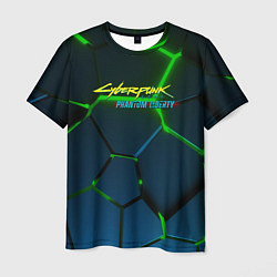 Мужская футболка Cyberpunk 2077 phantom liberty green neon