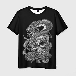 Мужская футболка Cobra and skull