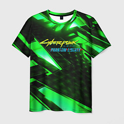 Мужская футболка Cyberpunk 2077 phantom liberty neon green