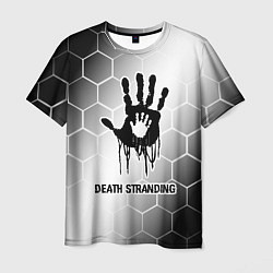 Мужская футболка Death Stranding glitch на светлом фоне