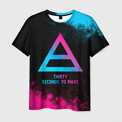 Мужская футболка Thirty Seconds to Mars - neon gradient