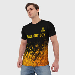 Футболка мужская Fall Out Boy - gold gradient: символ сверху, цвет: 3D-принт — фото 2