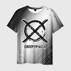 Мужская футболка CreepyPasta glitch на светлом фоне