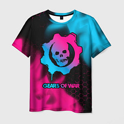 Мужская футболка Gears of War - neon gradient