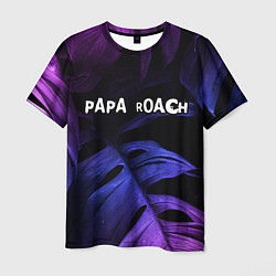 Мужская футболка Papa Roach neon monstera