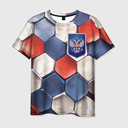 Мужская футболка Объемные плиты флаг России