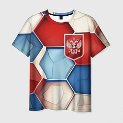 Мужская футболка Объемные плиты и герб России